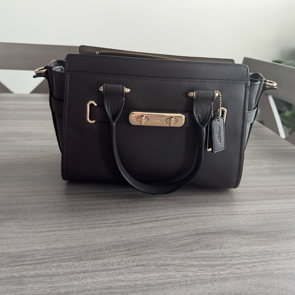 Coach Swagger 27 Brown Leather Satchel Crossbody Handbag GK388